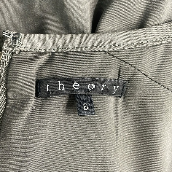 Theory Tilifi fit and flare wool grey/green dress size 6 - Picture 5 of 7